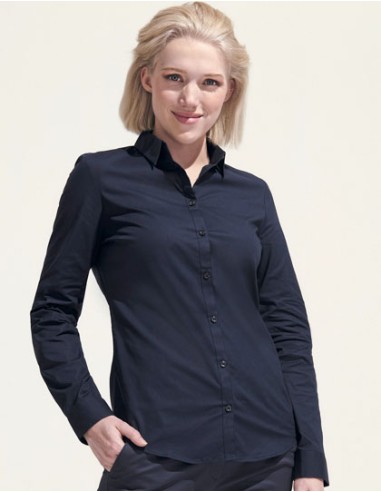SOL-01427-Womens Long Sleeve Stretch Shirt Blake